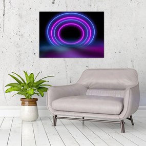 Sklenený obraz farebných kruhov (70x50 cm)