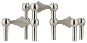 Stoff Nagel Designový svietnik STOFF Nagel Brushed Chrome – sada 3 ks