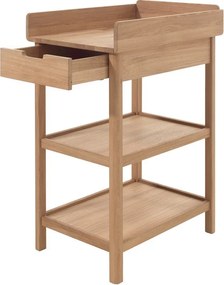 Prebaľovací pult z dubového dreva s prebaľovacím pultom v prírodnej farbe Forrest – Vipack