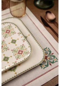 Jedálenská súprava 26 ks biela/zelená/porcelán