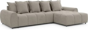 Taupe rohová pohovka (pravý roh/s leňoškou) Albane – Ropez