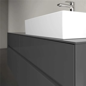 VILLEROY &amp; BOCH Collaro závesná skrinka pod umývadlo na dosku (umývadlo vpravo), 4 zásuvky, 1600 x 500 x 548 mm, Glossy Grey, C13600FP
