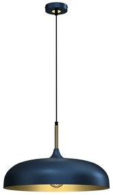 Závesné svietidlo Lincoln, 1x zlaté/tmavomodré kovové tienidlo, (fi 45cm), db/g