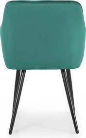 Sada štyroch jedálenských stoličiek DIAMANTE zamatové, fľaškovo zelené / čierne nohy (4 ks)
