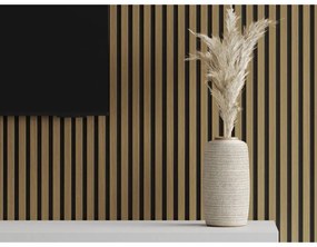 Mexen Lam-F, akustické stenové lamely 275 × 30 cm, plstený podklad 8 mm, technická dyha, teak zlatistý, S105-275307-3015-014