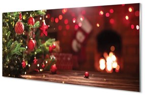 Nástenný panel  Ozdoby vianočný strom darčeky 100x50 cm