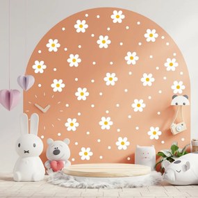 PIPPER. Textilná nálepka na stenu "Sedmokrásky a bodky"