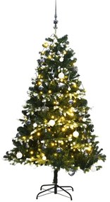 Umelý výklopný vianočný stromček 300 LED a sada gúľ 210 cm 3210432