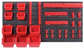 Závesný panel na náradie s 10 boxmi a 22 držiakmi Orderline, 80 x 16,5 x 40 cm