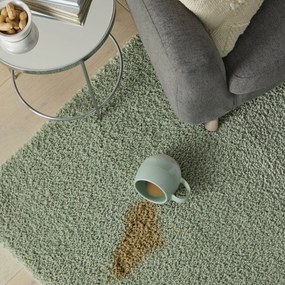 Zelený umývateľný koberec z recyklovaných vlákien 160x230 cm Fluffy – Flair Rugs