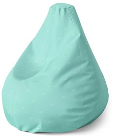 Sablio Sedací vak Pear Biele čiarky na tyrkysovej - 70 x 95 x 15 cm