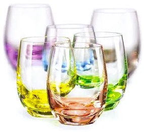 Bohemia Crystal Farebné poháre na pálenku Rainbow 25180/D4662/060ml (s