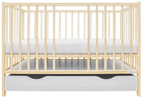 Detská postieľka so šuplíkom BASIC prírodná