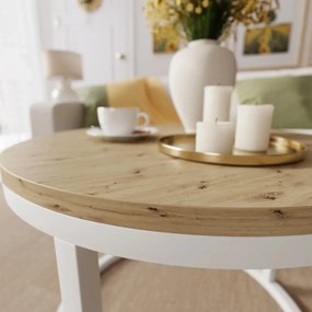 KONFERENČNÝ STOLÍK LEONARDO DUB ARTISAN / BIELY 60 cm