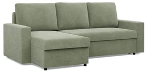 Rohová rozkladacia sedačka NEO Poso svetlozelená