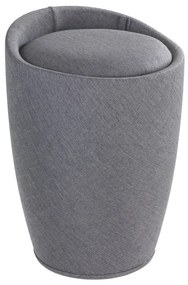 Sivý kôš na bielizeň a taburetka v jednom Wenko Linen Look, 20 l