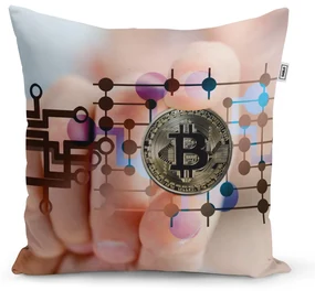 Sablio Vankúš Bitcoin - 40x40 cm