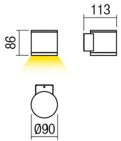Redo 9594 - LED vonkajšie nástenné svietidlo ETA LED/6W/230V 3000K IP54 antracit