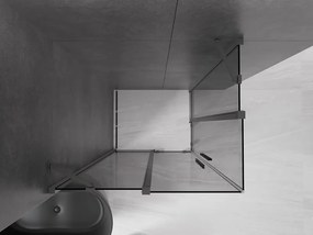 Mexen Velar Duo, sprchový kút s posuvnými dverami 100 x 90 cm, 8mm šedé sklo, brúsený grafit, 871-100-090-42-95