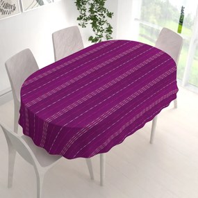 Biante Bavlnený oválny obrus Olivia OL-002 Pásiky na fialovom 140x180 cm