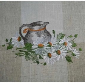 Ľanový obrus Džbán s kvetmi 40x90 cm