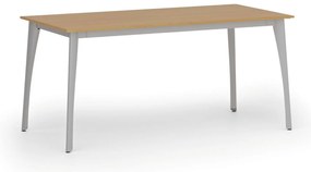 Rokovací kancelársky stôl PRIMO OMEGA, 160x80 cm, sivá podnož, buk