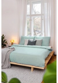 Zelené obliečky na dvojlôžko z mikrosaténu 200x200 cm Basic – Bonami Essentials