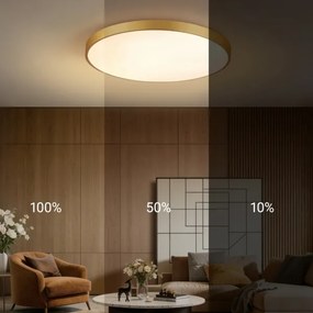 Immax NEO 07311L-LED Stmievateľné stropné svietidlo SEMPLICI 96W/230V priemer 80 cm Wi-Fi Tuya zlaté + diaľkové ovládanie