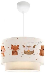 Detský luster CANDY 1xE27/40W/230V biela/hnedá