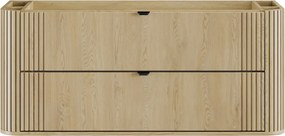 Kúpeľňová zostava Ovalia Pure so zápustným umývadlom a skrinkami 120 cm dub cremona