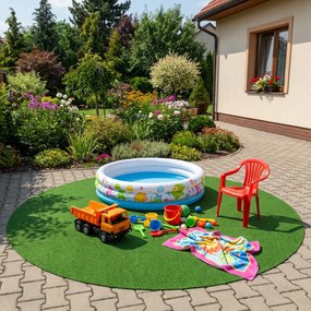 Umelá tráva pod bazén Sporting s nopmi KRUH (vhodný ako bazénová podložka) – na von aj na doma, 200x200 (priemer) kruh, zelená, exteriér, Betap