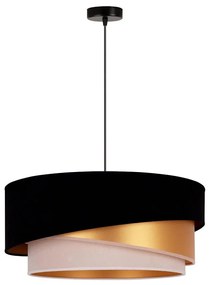 Duolla - Luster na lanku KOBO 1xE27/15W/230V pr. 45 cm čierna/zlatá/krémová
