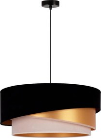 Duolla - Luster na lanku KOBO 1xE27/15W/230V pr. 45 cm čierna/zlatá/krémová