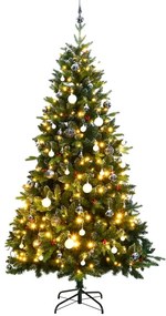 Umelý výklopný vianočný stromček 300 LED a sada gúľ 240 cm 3210419
