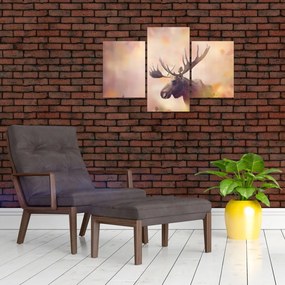 Obraz - Sob v jesennom lístí (90x60 cm)