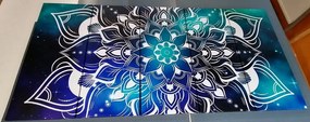 5-dielny obraz moderná Mandala s orientálnym vzorom - 200x100
