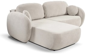 Rohová rozkladacia sedačka Olio - krémová Strana: Pravá