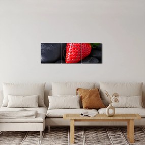 Obraz - jahoda (s hodinami) (90x30 cm)
