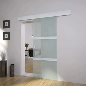 vidaXL Posuvné dvere, sklo a hliník 178 cm, strieborné