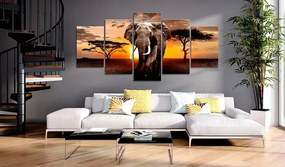 Obraz - Elephant Migration Veľkosť: 200x100, Verzia: Na talianskom plátne