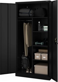 Hospodárska skriňa uzamykateľná čierna DAWID D600 900 x 1850 x 600 mm