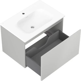 Mexen Orio, kúpeľňová skrinka 70 cm s umývadlom Vela, 1 zásuvka, šedá matná/biela matná, 91A10-07047-1-BF62-W23M01