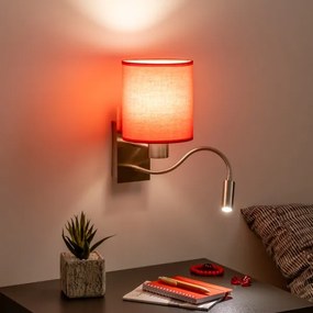 Brilagi - LED Nástenná lampa NUBILA 1xE27/25W/230V + LED/3W chróm/červená