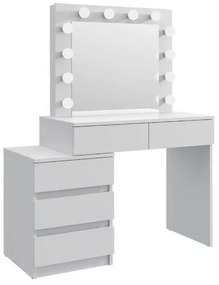 Bestent Toaletný stolík s LED zrkadlom Vanessa White