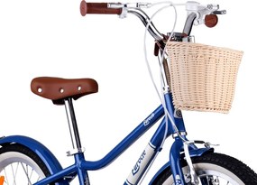 RoyalBaby Roztomilý mestský detský bicykel s košíkom Eurocle 18 palcov RB18B-38 modrý