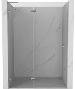 Mexen, Mexen Lunar L Otočné ľavé sprchové dvere 135 cm, priehľadné, chróm - 834L-135-000-01-00-L