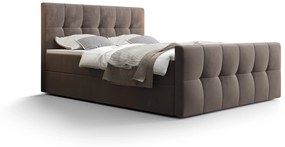 Manželská posteľ Boxspring 140 cm Macheta Comfort (hnedá) (s matracom a úložným priestorom). Vlastná spoľahlivá doprava až k Vám domov. 1056143