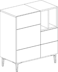 Skrinka 2-dverová Nola, dub artisan/čierna