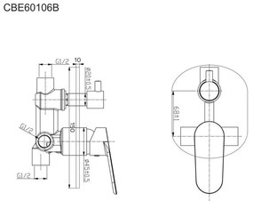 Mereo, Sprchový set s dvojcestnou podomietkovú batérií, MER-CB650SV2
