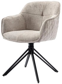 Jedálenská a konferenčná stolička HC-533 CRM2 krémová látka, kovové nohy, čierny mat